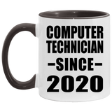 Computer Technician Since 2020 - 11oz Accent Mug Black