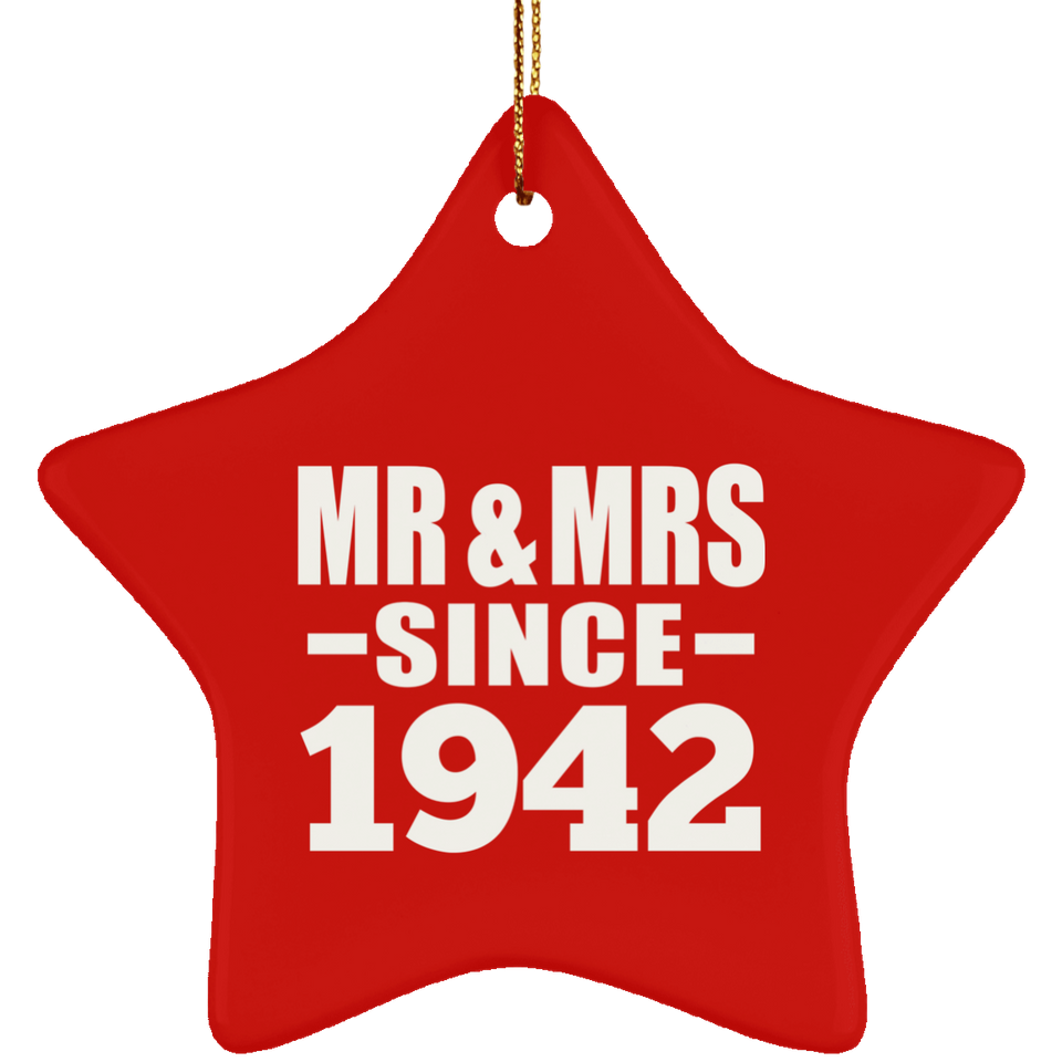 82nd Anniversary Mr & Mrs Since 1942 - Star Ornament