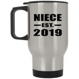 Niece Established EST. 2019 - Silver Travel Mug