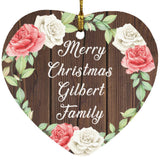 Merry Christmas Gilbert Family - Heart Ornament A