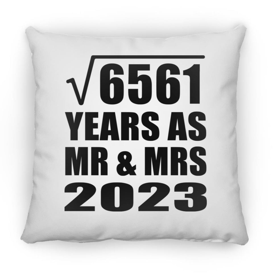 81st Anniversary Square Root of 6561 Years As Mr & Mrs 2023 - Throw Pillow