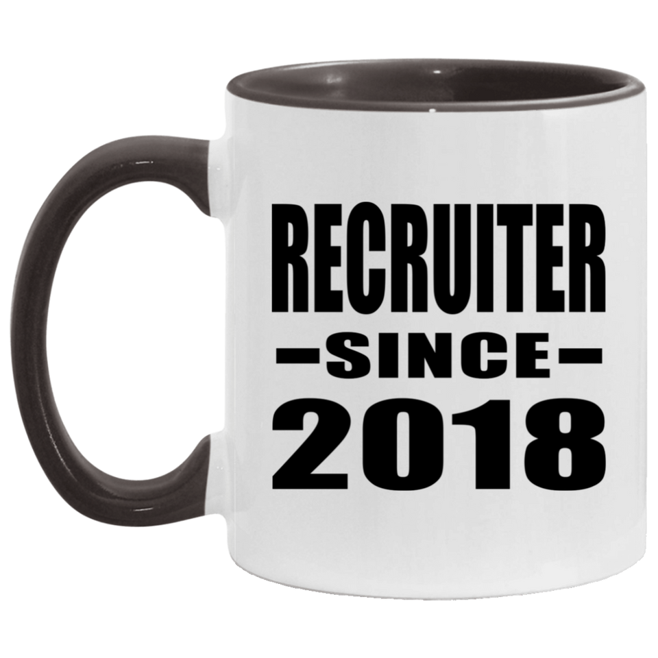 Recruiter Since 2018 - 11oz Accent Mug Black