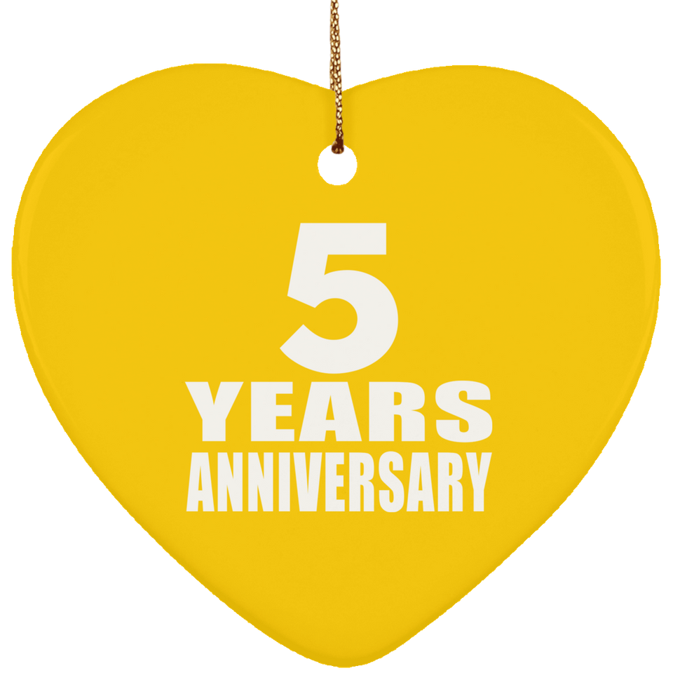 5th Anniversary 5 Years - Heart Ornament
