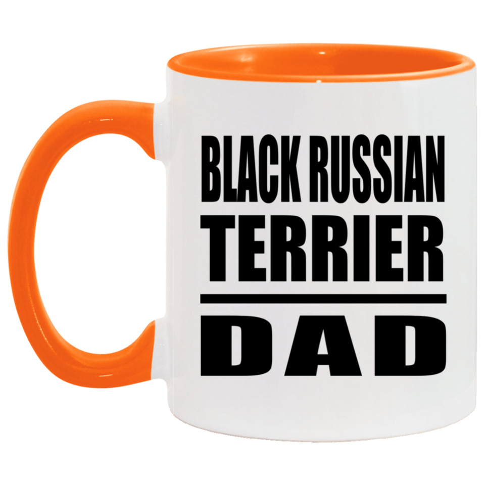 Black Russian Terrier Dad - 11oz Accent Mug Orange
