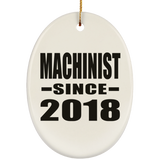 Machinist Since 2018 - Oval Ornament