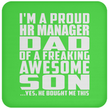 Proud HR Manager Dad Of Awesome Son - Drink Coaster