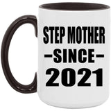Step Mother Since 2021 - 15oz Accent Mug Black