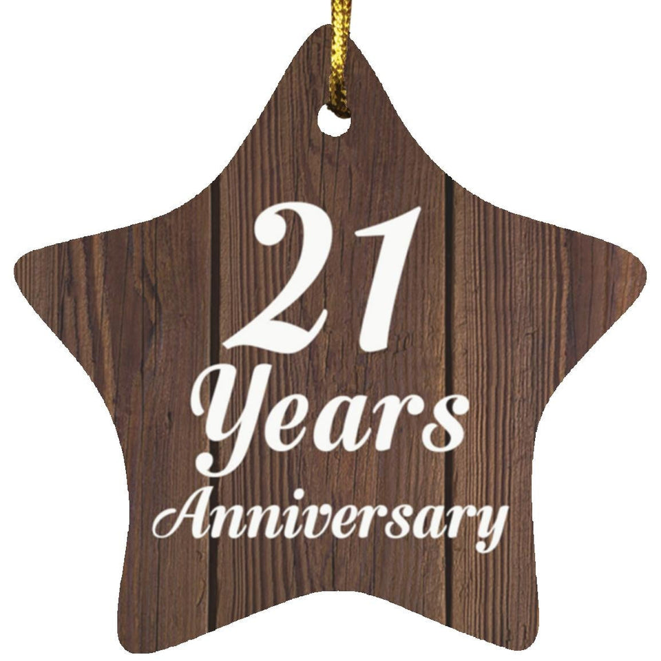 21st Anniversary 21 Years Anniversary - Star Ornament D