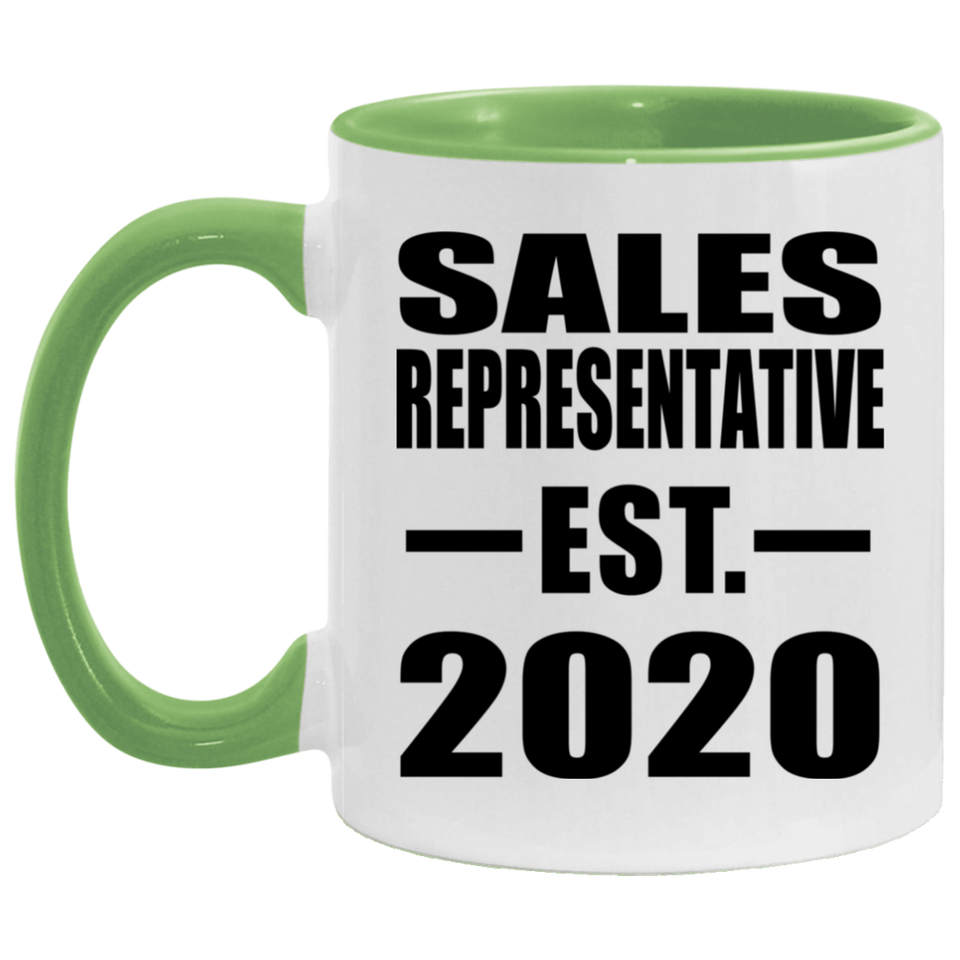 Sales Representative Established EST. 2020 - 11oz Accent Mug Green