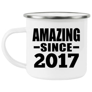 7th Birthday Amazing Since 2017 - 12oz Camping Mug