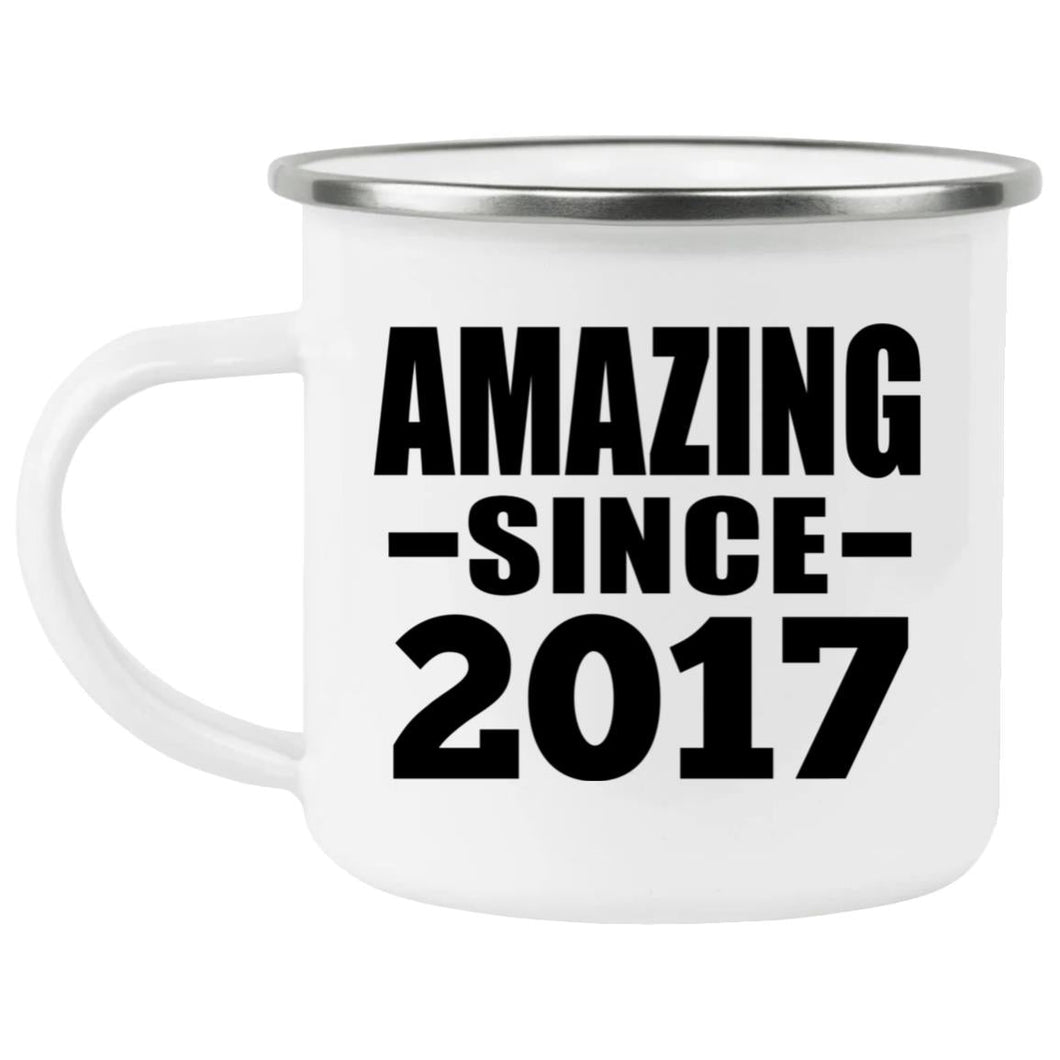 7th Birthday Amazing Since 2017 - 12oz Camping Mug