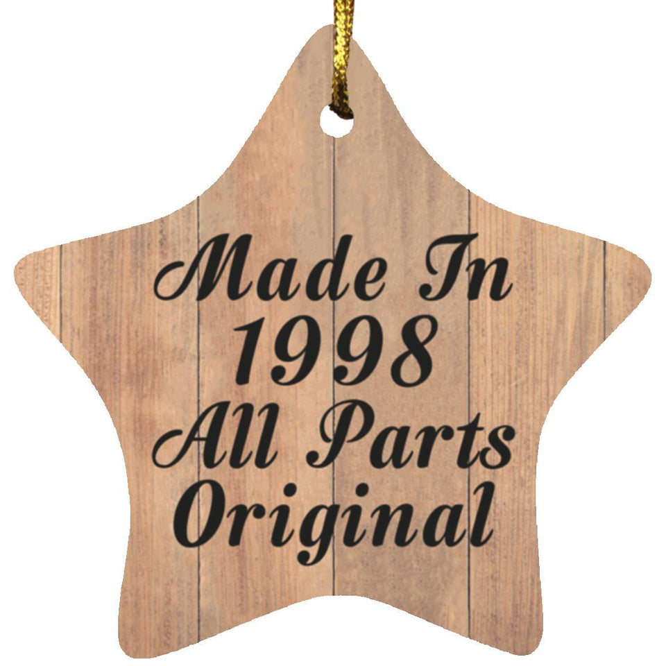 26th Birthday Made In 1998 All Parts Original - Star Ornament C