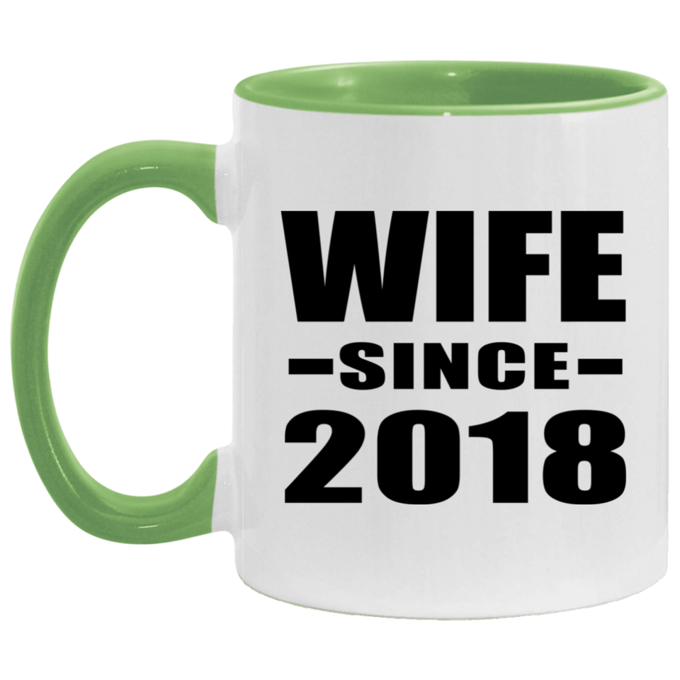 Wife Since 2018 - 11oz Accent Mug Green