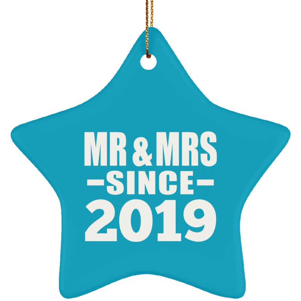5th Anniversary Mr & Mrs Since 2019 - Star Ornament