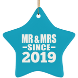 5th Anniversary Mr & Mrs Since 2019 - Star Ornament