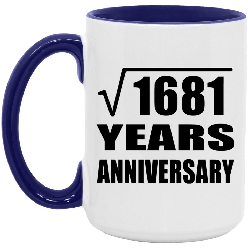 41st Anniversary Square Root of 1681 Years Anniversary - 15oz Accent Mug Purple
