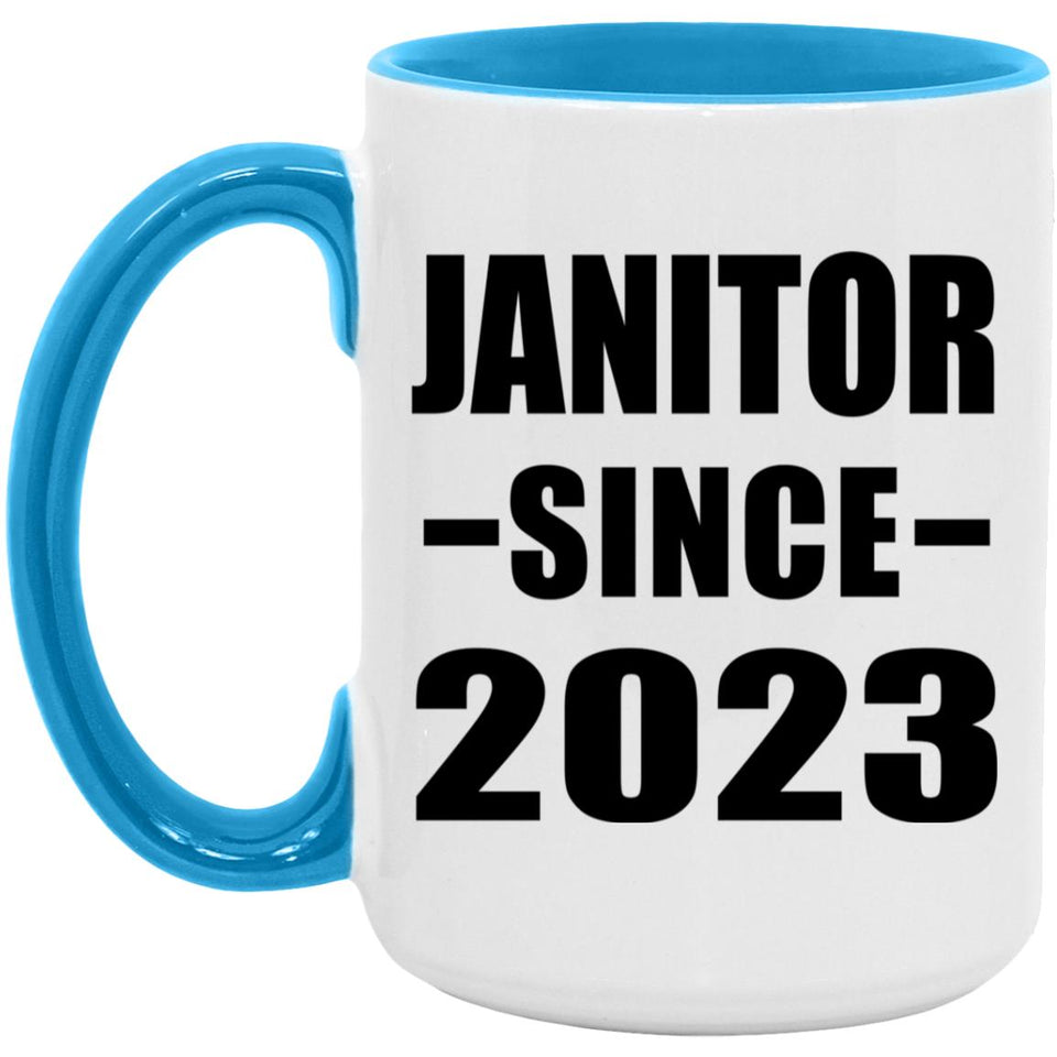 Janitor Since 2023 - 15oz Accent Mug Blue