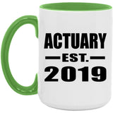Actuary Established EST. 2019 - 15oz Accent Mug Green