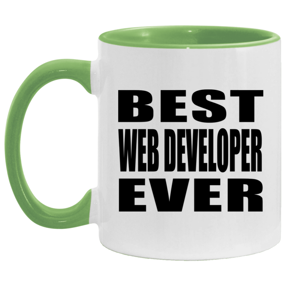 Best Web Developer Ever - 11oz Accent Mug Green