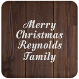 Merry Christmas Reynolds Family - Drink Coaster D