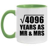 64th Anniversary Square Root of 4096 Years As Mr & Mrs - 11oz Accent Mug Green