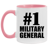 Number One #1 Military General - 11oz Accent Mug Pink