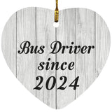Bus Driver Since 2024 - Heart Ornament F