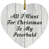 All I Want For Christmas Is My Peterbald - Heart Ornament F