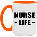 Nurse Life - 15oz Accent Mug Orange