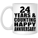 Happy 24th Anniversary 24 Years & Counting - 11 Oz Coffee Mug