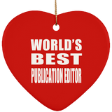 World's Best Publication Editor - Heart Ornament