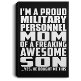 Proud Military Personnel Mom Of Awesome Son - Canvas Portrait