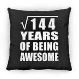 12th Birthday Square Root of 144 Years of Being Awesome - Throw Pillow Black