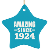 100th Birthday Amazing Since 1924 - Star Ornament
