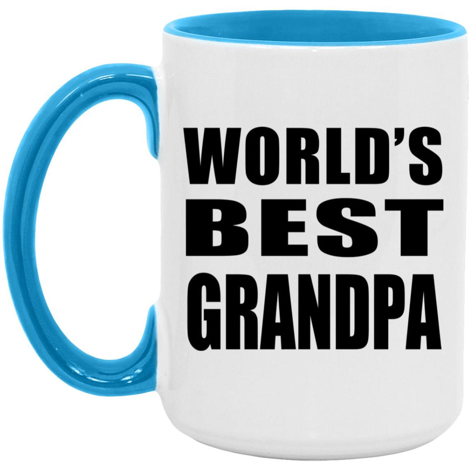 World's Best Grandpa - 15oz Accent Mug Blue