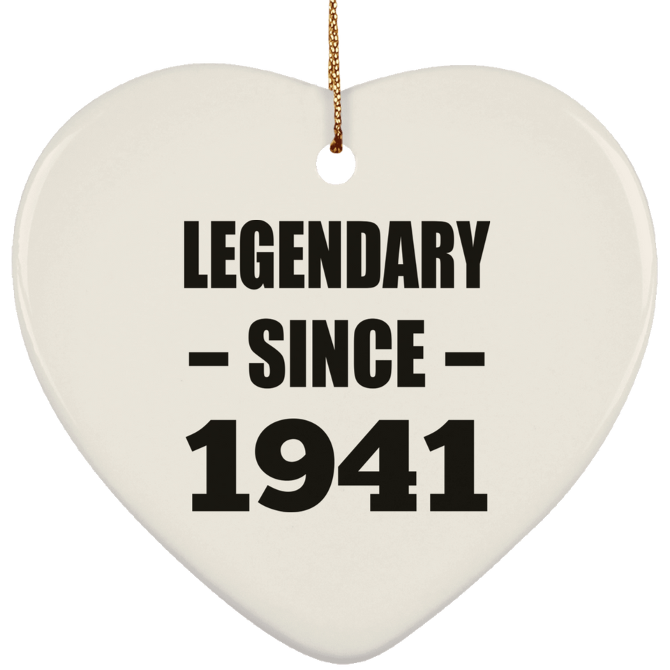 83rd Birthday Legendary Since 1941 - Heart Ornament