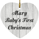 Mary Baby's First Christmas - Heart Ornament F