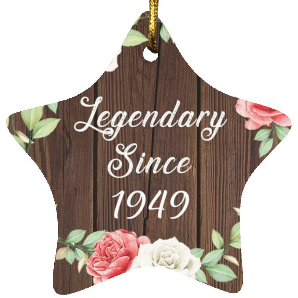 75th Birthday Legendary Since 1949 - Star Ornament A