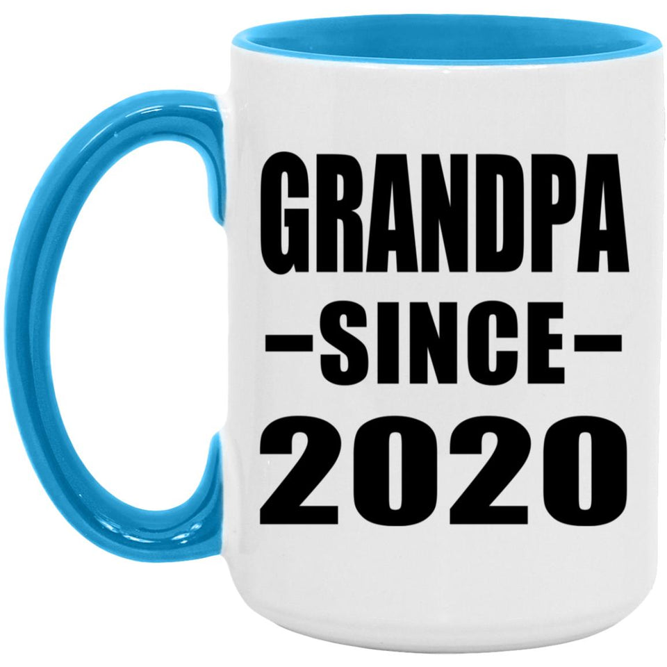 Grandpa Since 2020 - 15oz Accent Mug Blue