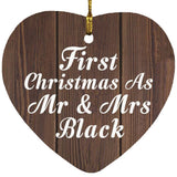First Christmas As Mr & Mrs Black - Heart Ornament D