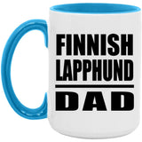 Finnish Lapphund Dad - 15oz Accent Mug Blue