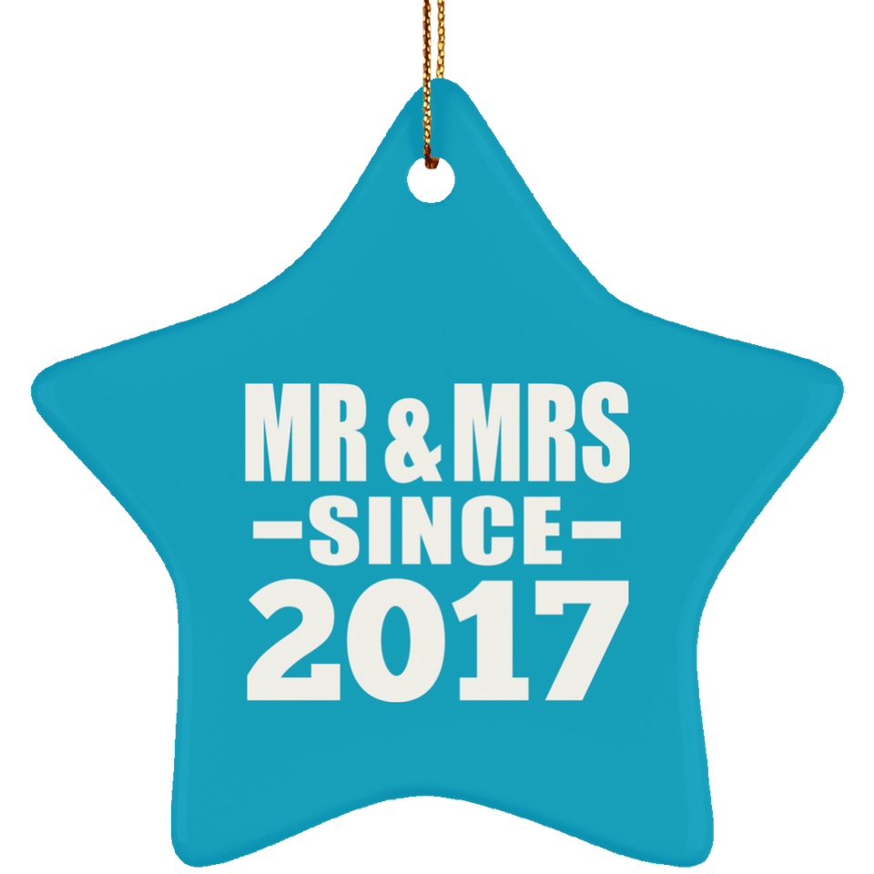 7th Anniversary Mr & Mrs Since 2017 - Star Ornament