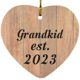 Grandkid Established EST. 2023 - Heart Ornament C