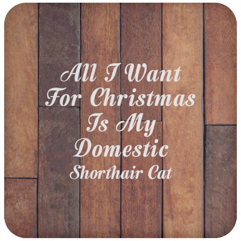 All I Want For Christmas Is My Domestic Shorthair Cat - Drink Coaster E