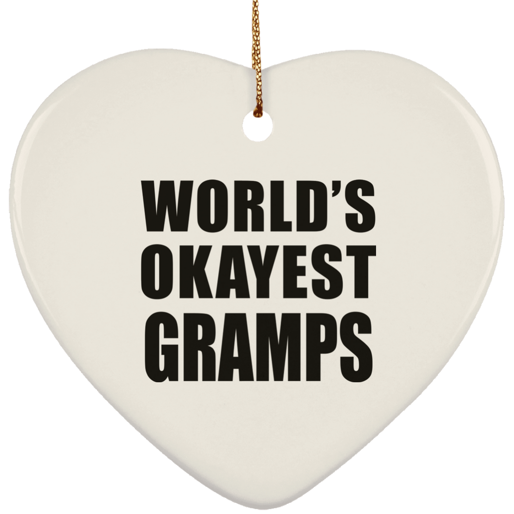 World's Okayest Gramps - Heart Ornament
