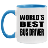 World's Best Bus Driver - 11oz Accent Mug Blue