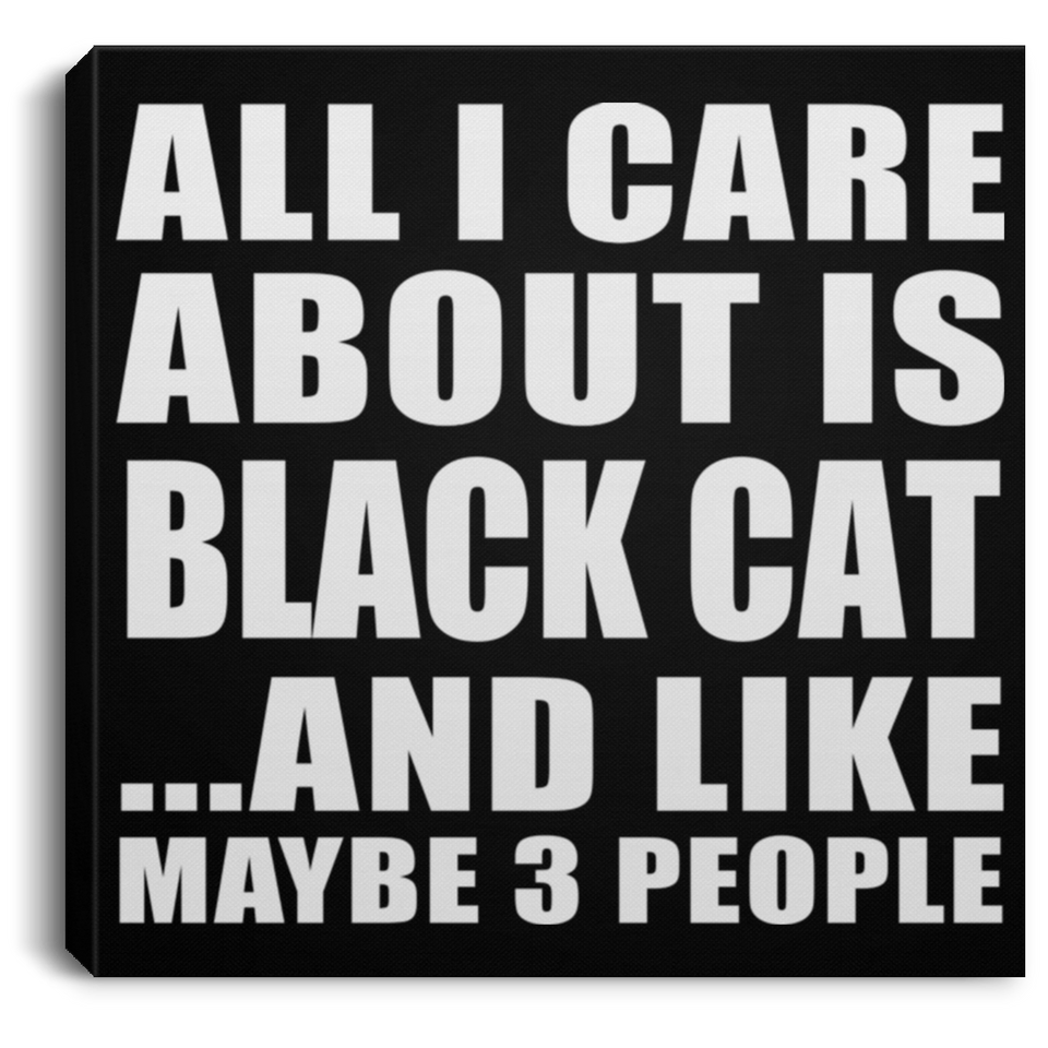 All I Care About Is Black Cat - Canvas Square