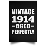 110th Birthday Vintage 1914 Aged Perfectly - Poster Portrait