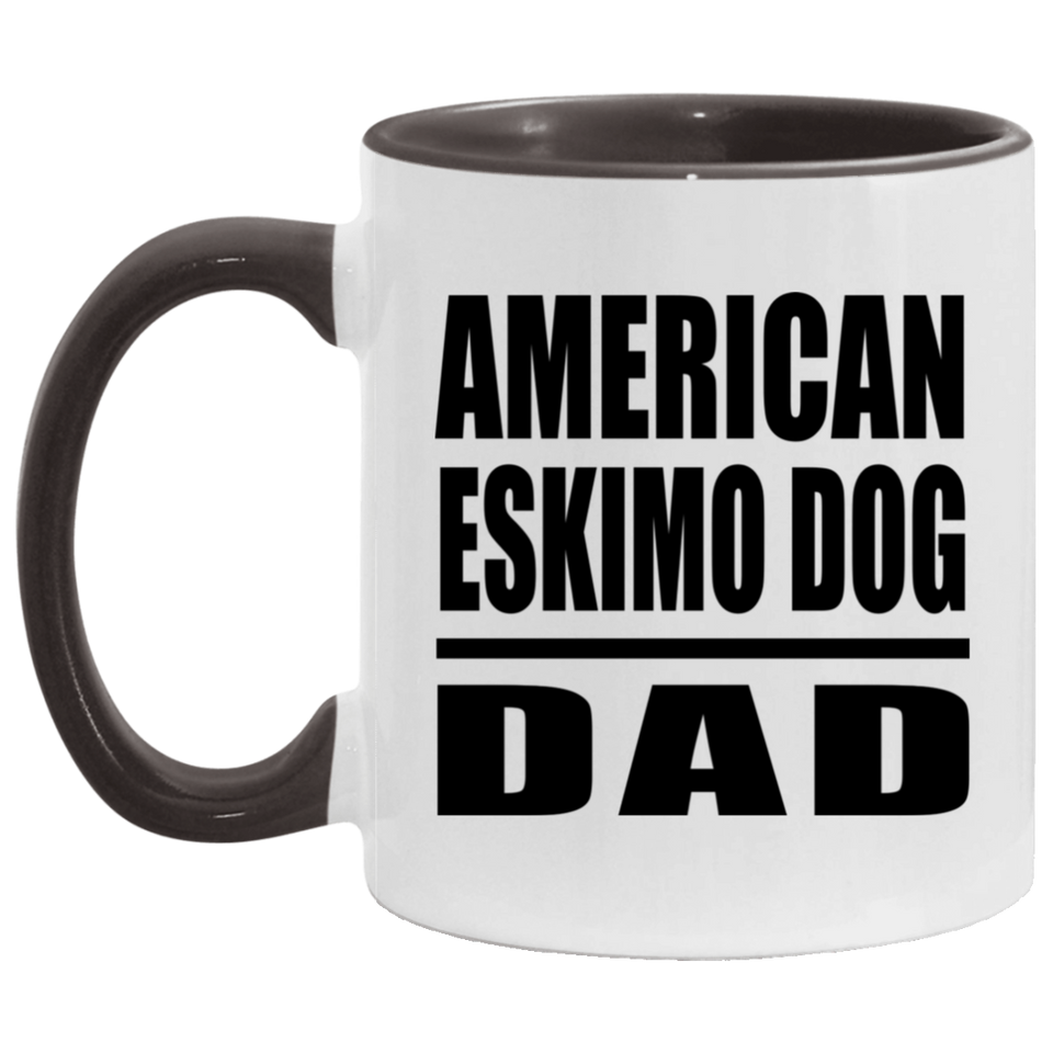 American Eskimo Dog Dad - 11oz Accent Mug Black