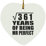 19th Anniversary Square Root of 361 Years of Mr Perfect - Heart Ornament
